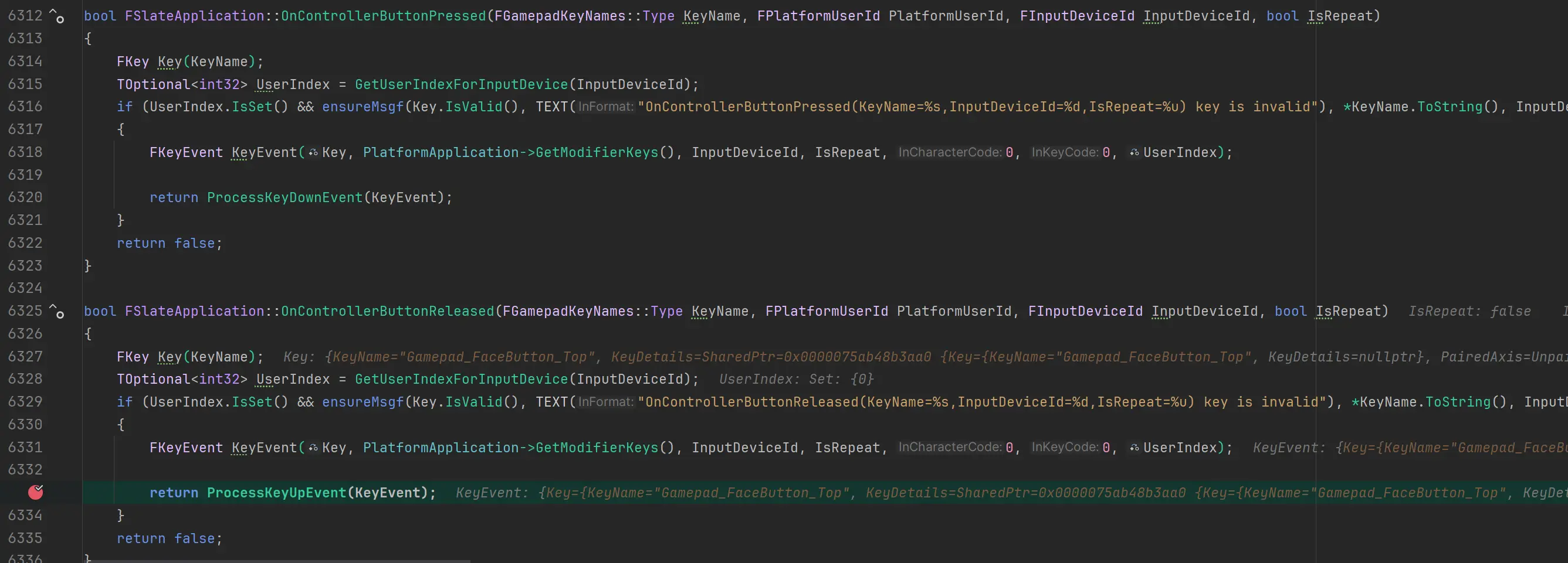 FSlateApplication::OnControllerButtonPressed